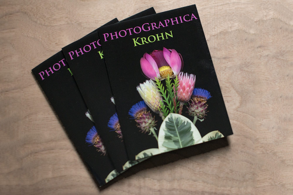 A stack of PhotoGraphica Krohn brochures